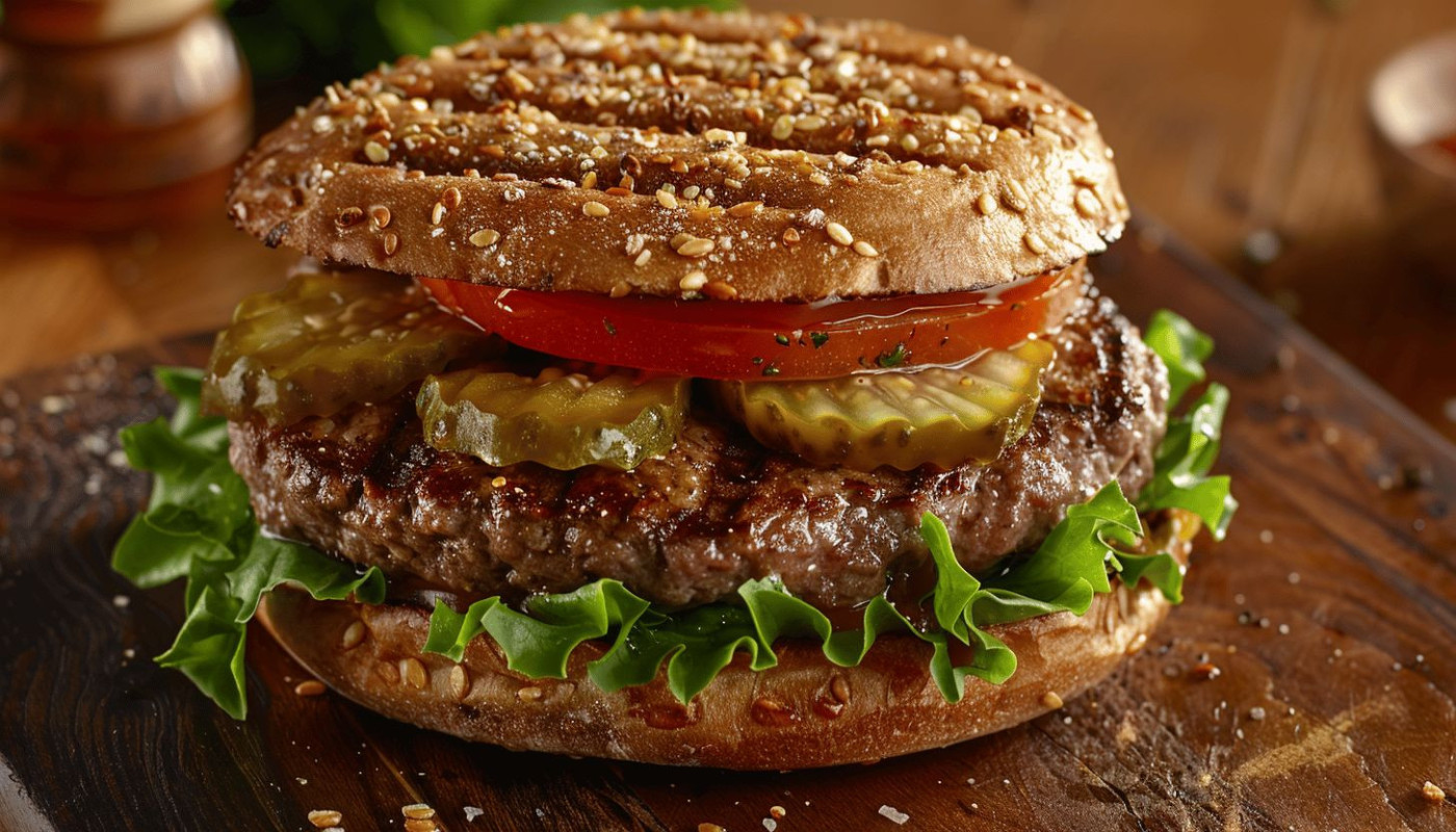 La recette du hamburger Dukan agrémenté de cornichons Dukan pour un régime savoureux