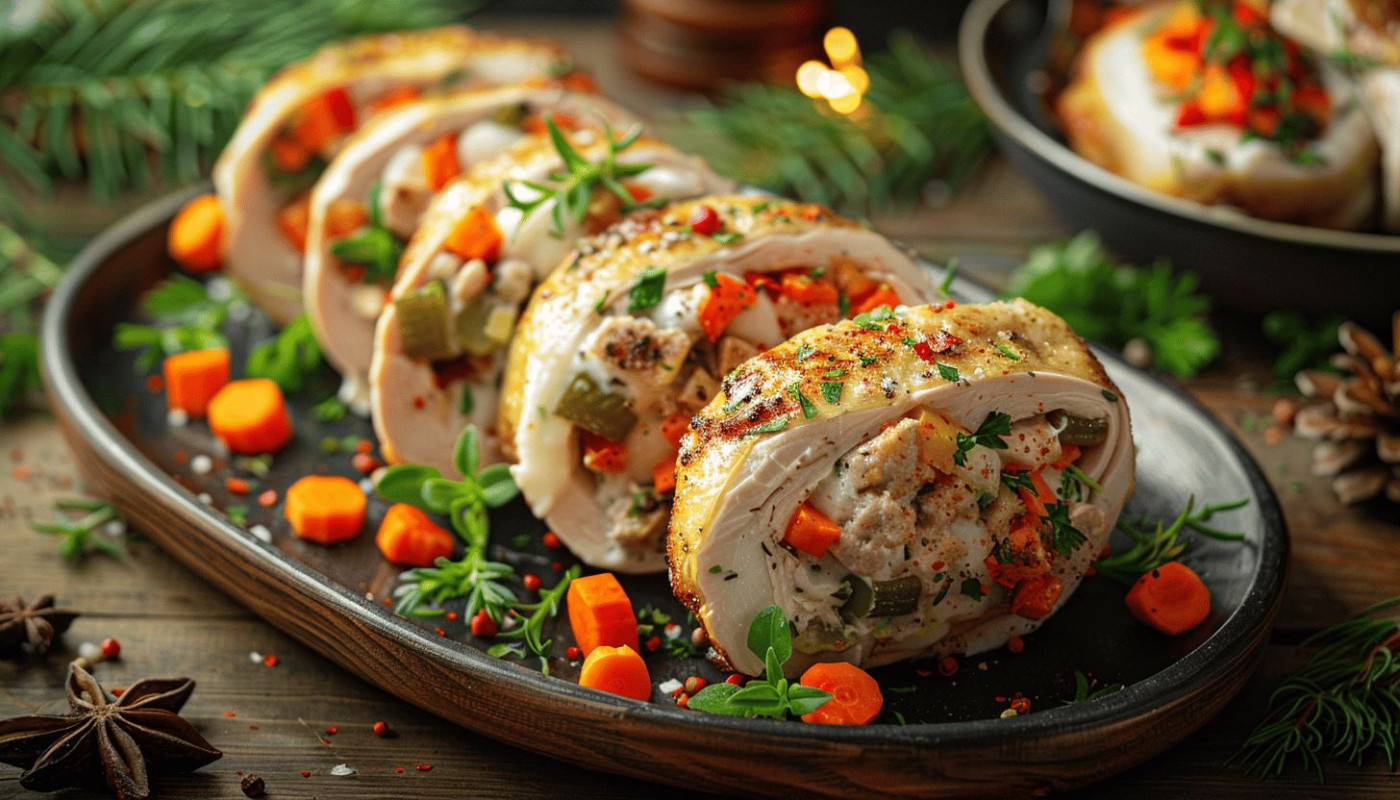 Recette gourmande de chapon farci au boudin blanc pour les fêtes